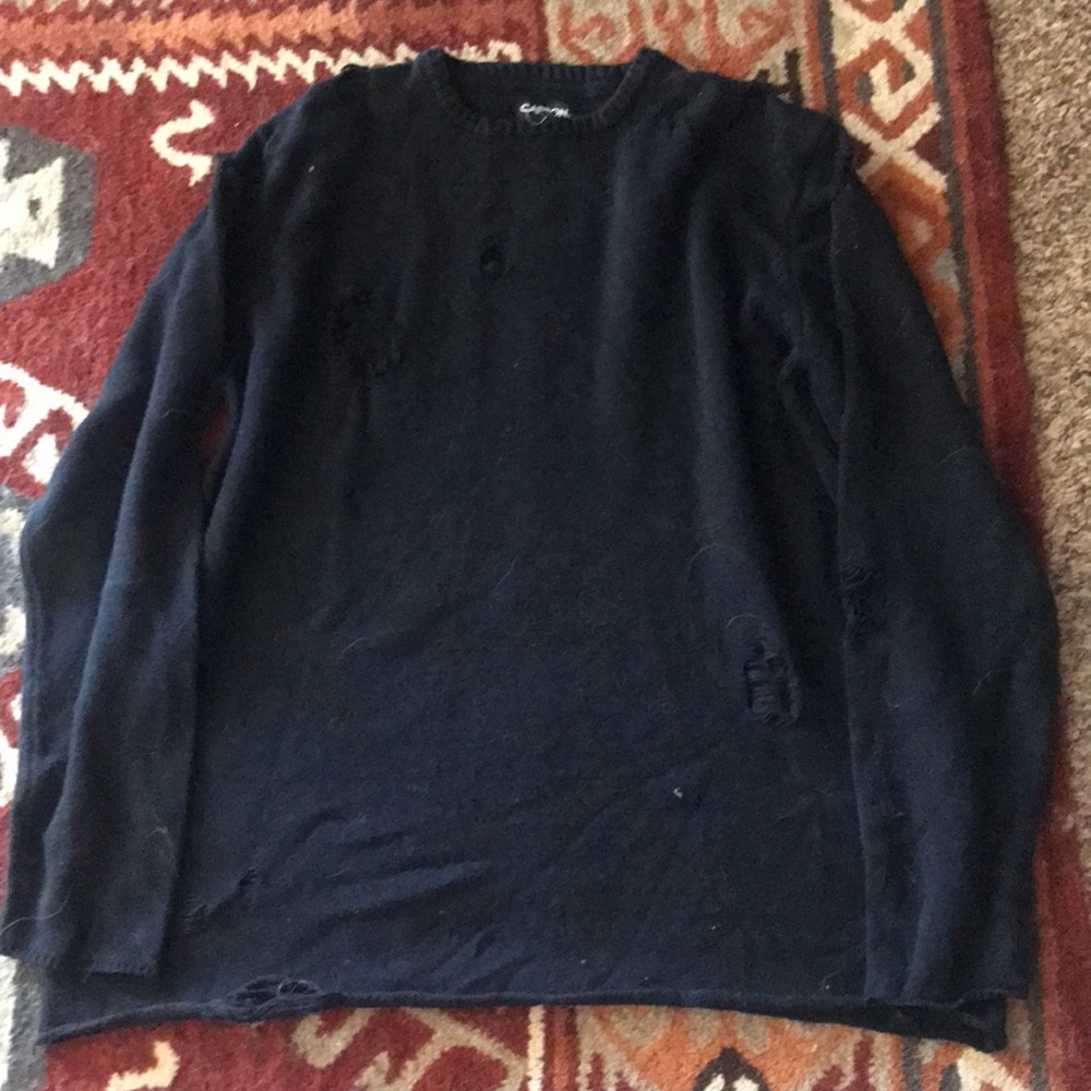 Black cutup sweater